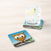 Dessous-de-verre Chouette à caricature au papier (Côté Droit)