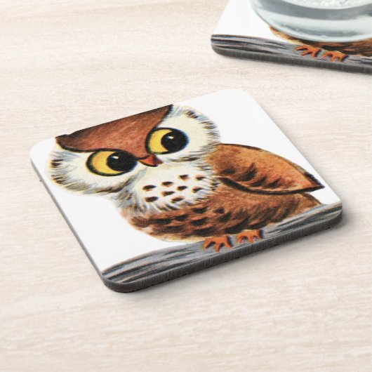 Dessous-de-verre Chouette vintage (Côté gauche)