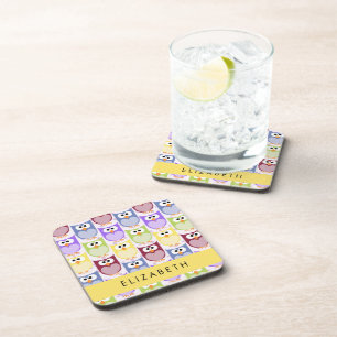 Dessous-de-verre Chouettes mignonnes, Chouette Motif, Chouettes col