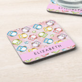 Dessous-de-verre Chouettes mignonnes, Chouette Motif, Chouettes col (Côté gauche)