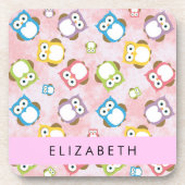 Dessous-de-verre Chouettes mignonnes, Chouette Motif, Chouettes col (Devant)