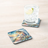 Dessous-de-verre Christmas Angel with Lamb in Winter Peace (Côté Droit)