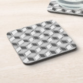 Dessous-de-verre Chrome 3-d boîtes - gris argent (Côté gauche)