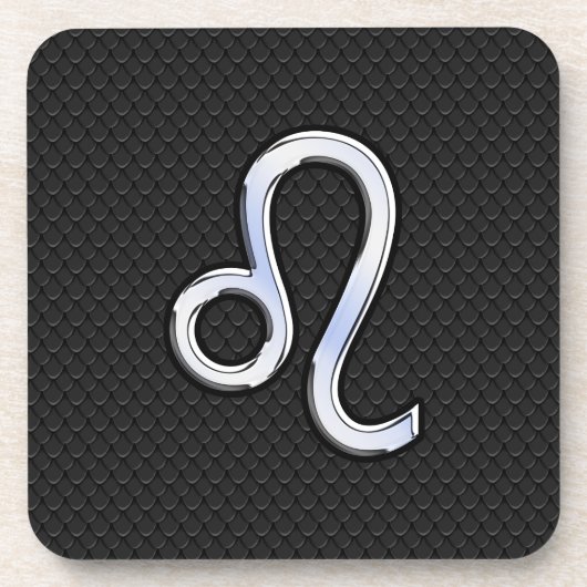 Dessous-de-verre Chrome Comme Leo Zodiac Connexion peau de serpent (Devant)