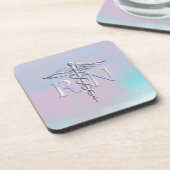 Dessous-de-verre Chrome Style RN Caduceus Médicale Mère Pearl Look (Côté gauche)