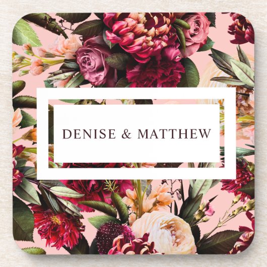 Dessous-de-verre Chrysanthème romantique sur rose arachnéen (Devant)