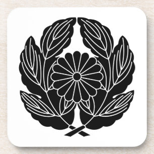 Dessous-de-verre chrysanthème sur feuille de chrysanthème enveloppé
