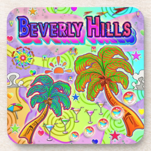 Dessous de verre cible de vacances de Beverly Hill (Devant)