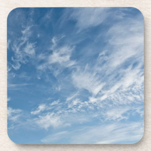 Dessous-de-verre Ciel bleu nuages blancs éparpillés Motif bleu