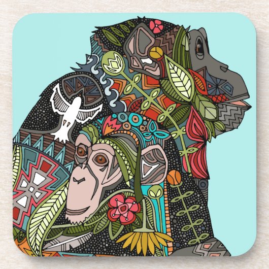 Dessous-de-verre ciel d'amour chimpanzé (Devant)