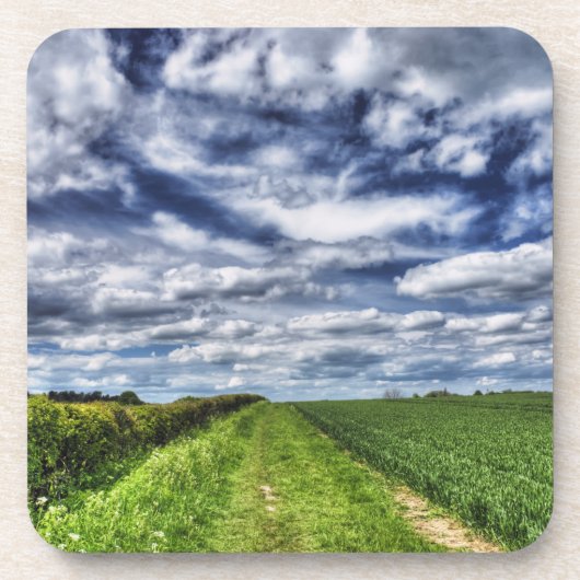 Dessous-de-verre Ciel HDR de chemin de ferme (Devant)