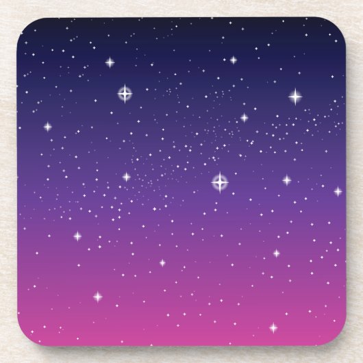 Dessous-de-verre Ciel nocturne étoilé violet foncé (Devant)