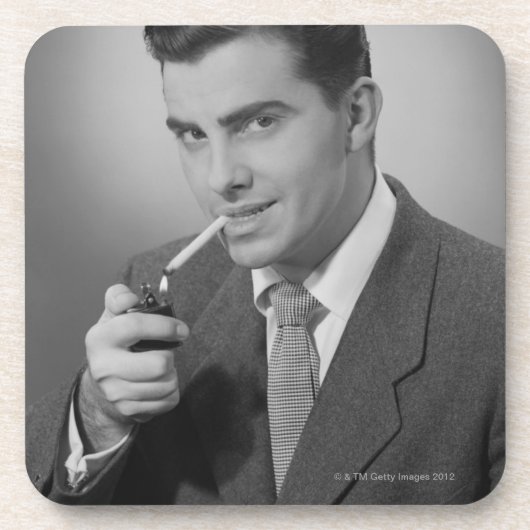 Dessous-de-verre Cigarette d'éclairage d'homme (Devant)