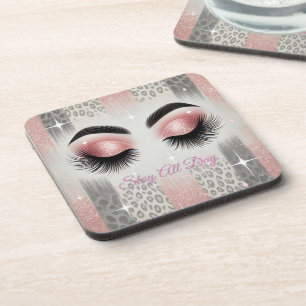 Dessous-de-verre Cils scintillants rose glamour 