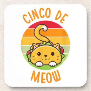 Dessous-de-verre Cinco De Meow Cinco De Mayo Funny Tacos Amoureux d