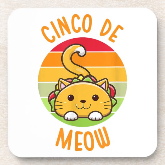 Dessous-de-verre Cinco De Meow Cinco De Mayo Funny Tacos Cat Lover (Devant)