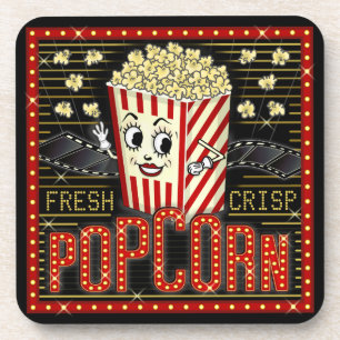 Dessous-de-verre Cinéma Marquee Home Cinema Popcorn Personnalisé