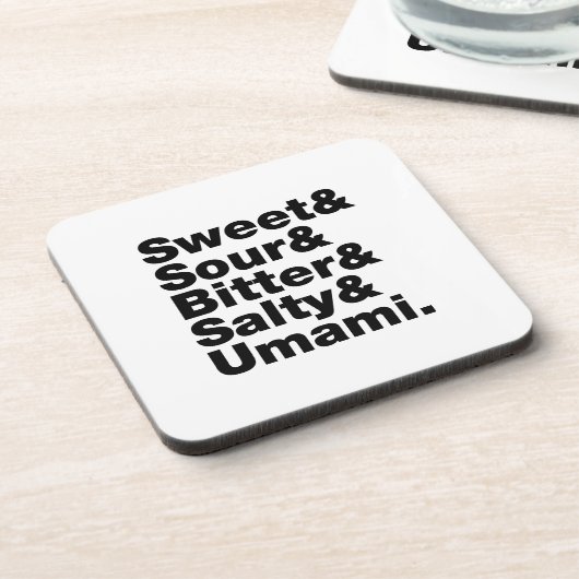 Dessous-de-verre Cinq saveurs de base (Côté gauche)