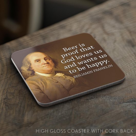 Dessous-de-verre Citation de Ben Franklin sur la bière