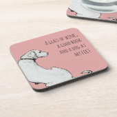 Dessous-de-verre Citation de maman de chien d'art du Labrador rose (Côté gauche)