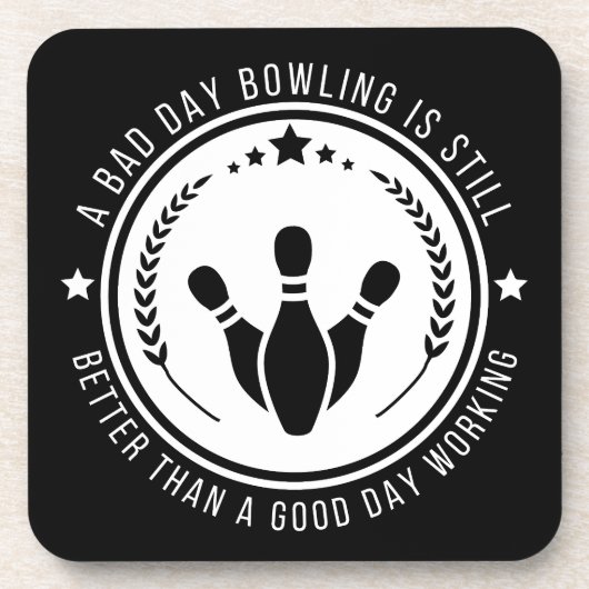 Dessous-de-verre Citation de travail de bowling drôle (Devant)