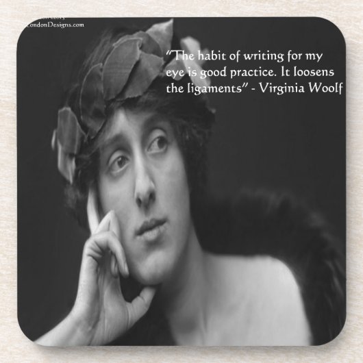 Dessous-de-verre Citation d'écriture de Virginia Woolf avec des ray (Devant)