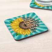 Dessous-de-verre Citation et tournesol tiré à la main (Côté gauche)