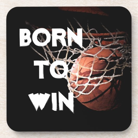 Dessous-de-verre Citation motivationnelle disant Basketball né pour (Devant)