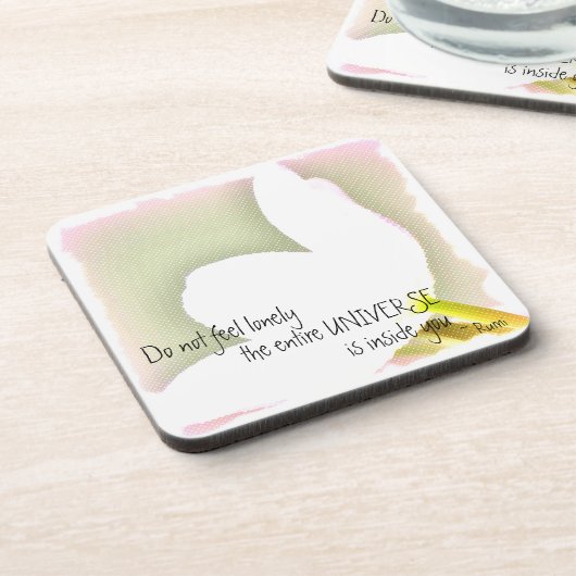 Dessous-de-verre Citation pointillée de Rumi de tulipe (Côté gauche)