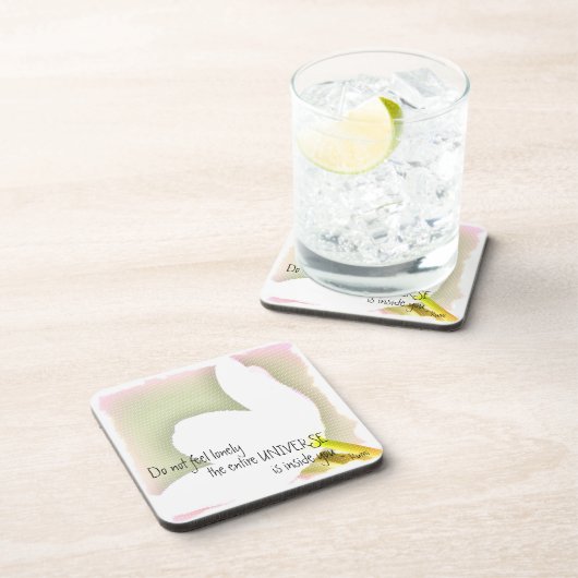 Dessous-de-verre Citation pointillée de Rumi de tulipe (Côté Droit)