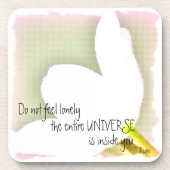 Dessous-de-verre Citation pointillée de Rumi de tulipe (Devant)