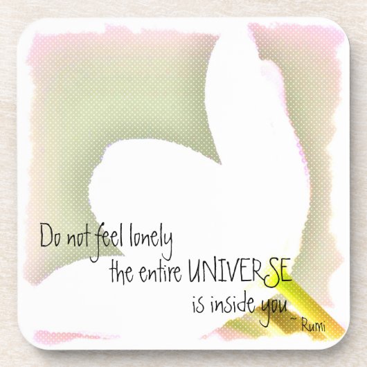 Dessous-de-verre Citation pointillée de Rumi de tulipe (Devant)