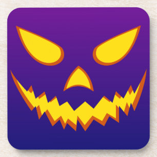 Dessous-de-verre Citrouille de Jack o Lantern visage grimaçant Hall
