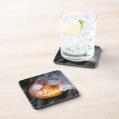 Dessous-de-verre Citrouille d'Halloween Jack-o-Lantern en feu (Côté Droit)