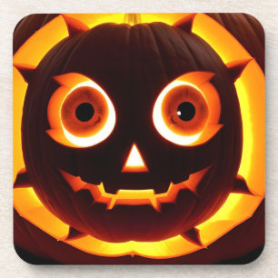 Dessous-de-verre Citrouille Jack-O'-Lantern lumineuse