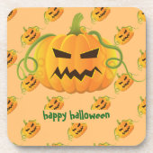 Dessous-de-verre Citrouille Orange Halloween sans couture Motif (Devant)
