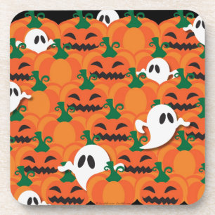 Dessous-de-verre Citrouilles fantomatiques de l'Halloween ensorcelé
