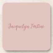 Dessous-de-verre Clair Elegant Rose Gold Calligraphie Nom du script (Devant)