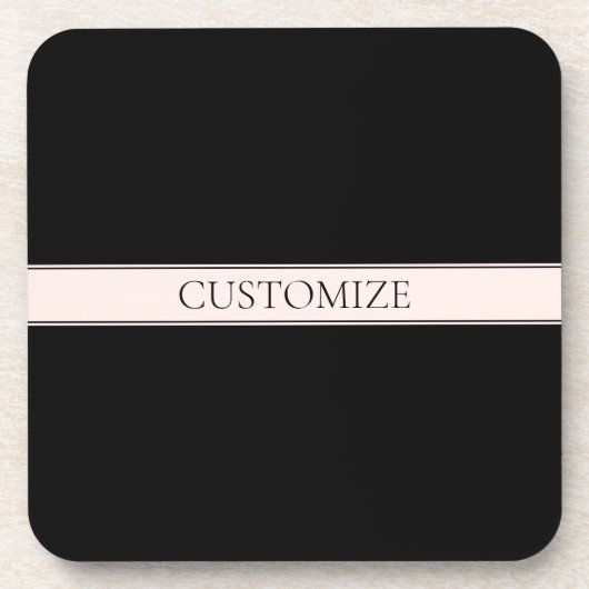 Dessous-de-verre Clair rose pâle Bleu Bande et Élégant Texte modifi (Devant)