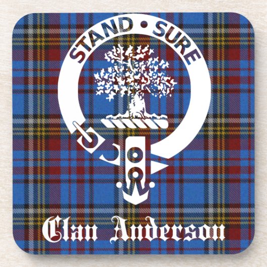 Dessous-de-verre Clan écossais Anderson Crest & Tartan (Devant)