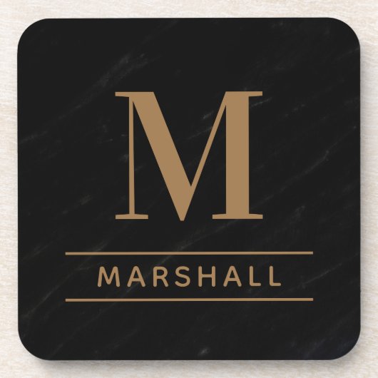 Dessous-de-verre Classic Cognac Tan Monogramme Personnalisé Initial (Devant)