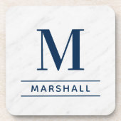 Dessous-de-verre Classic Navy Personalized Family Monogram (Devant)