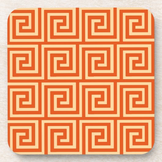 Dessous-de-verre Clé grecque, mandarine orange (Devant)