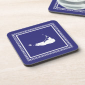 Dessous de verre clés grecques bleu et blanc (Côté gauche)