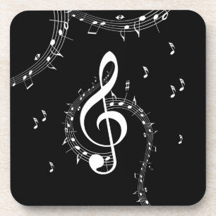 Dessous-de-verre Climacic G Clef Music Black