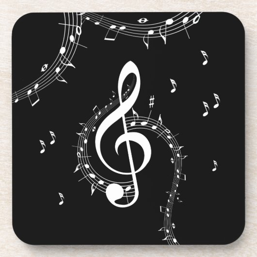 Dessous-de-verre Climacic G Clef Music Black (Devant)