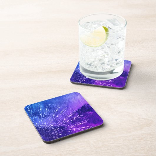 Dessous-de-verre Clouds Mandala bleu violet Boho Bohemian (Côté Droit)