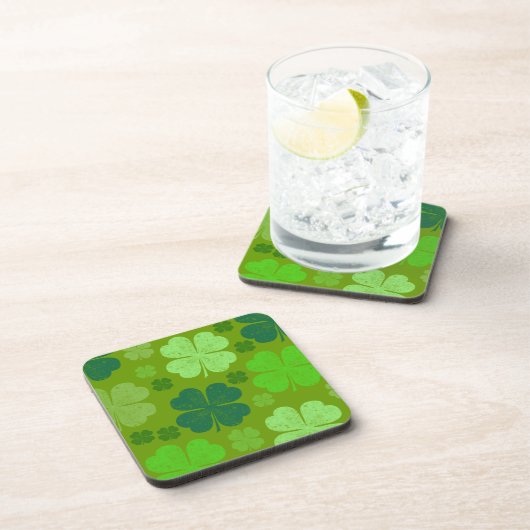 Dessous-de-verre Clovers verts, Lucky Clovers, Saint Patrick's Day (Côté Droit)