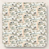 Dessous-de-verre Coastal Cottage Lighthouse Pattern (Devant)