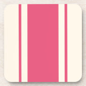 Dessous-de-verre Coastal Stripe Coaster - Raspberry & Cream (Devant)